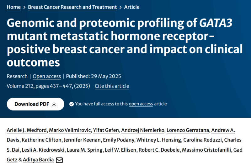 Filippo Montemurro: Uncovering Actionable Targets in GATA3-Mutant HR+ Resistant Tumors