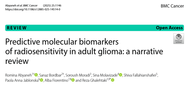 Romina Abyaneh: Key Molecular Mechanisms Influencing Glioma Response to Radiotherapy