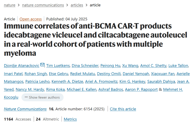 Hung Trinh: First In-Depth Comparative Biomonitoring of CAR-T in Multiple Myeloma Patients