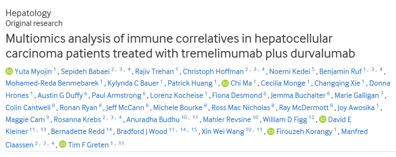 Framework for Future Analysis of Immune Response to Immunotherapy in Liver Cancer - NCI Center for Cancer Research