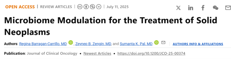 Sumanta Pal: A Beautiful Overview of Microbiome Modulation for the Treatment of Solid Tumors