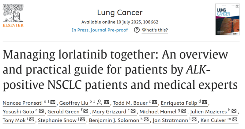 An Overview and Guide for Patients by ALK-Positive NSCLC Patients and Medical Experts