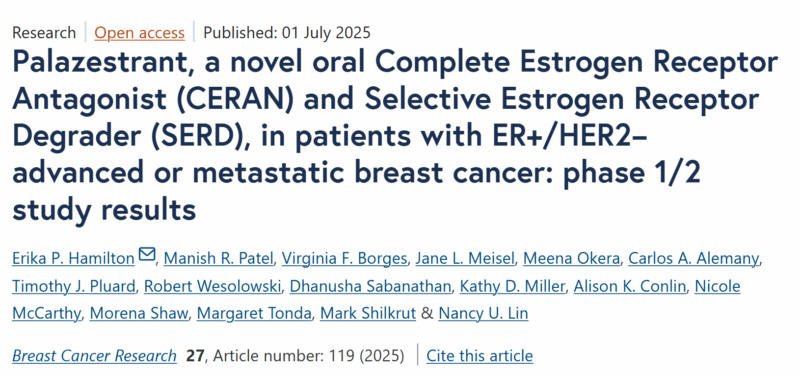 Nancy Lin: Palazestrant Demonstrates More Than 7 Months mPFS in EMERALD-Eligible ER+ MBC Patients