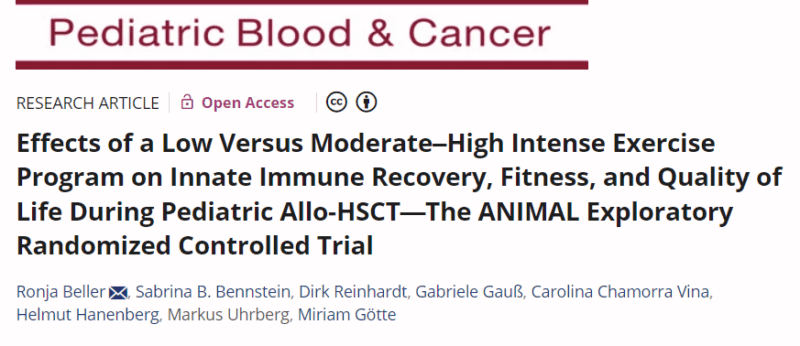 Miriam Götte Shares Study on Exercise Intensity and Immune Recovery in Pediatric Allo-HSCT