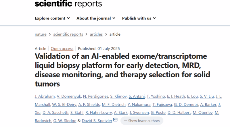 Wafik El-Deiry: Collaborative Manuscript by Jim Abraham et al. Colleagues at Caris Life Sciences and the Caris Precision Oncology Alliance