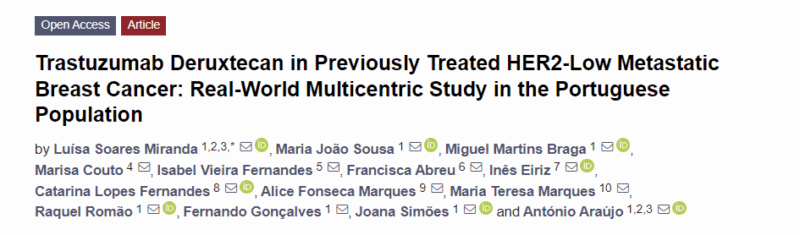 Luisa Soares Miranda: Excited to Share our Latest Publication on Trastuzumab Deruxtecan in Previously Treated HER2-Low MBC