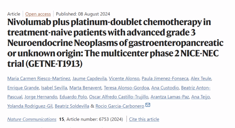 Hung Trinh: The Multicenter Phase 2 NICE-NEC Trial (GETNE-T1913)