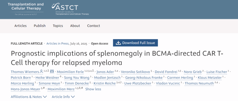 Maximilian Merz: Splenomegaly, CAR T-Cell Therapy, Relapsed Myeloma