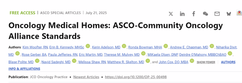 The Updated Oncology Medical Home Standards are Now Available - ASCO