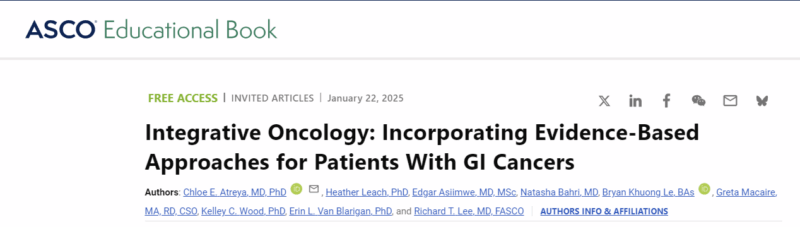 ASCO Guideline For GI Cancers - Society for Integrative Oncology