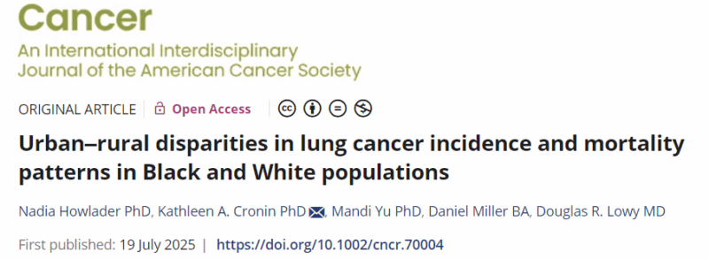 NIH Research Finds Disparities in Lung Cancer Mortality Between Urban and Rural Populations
