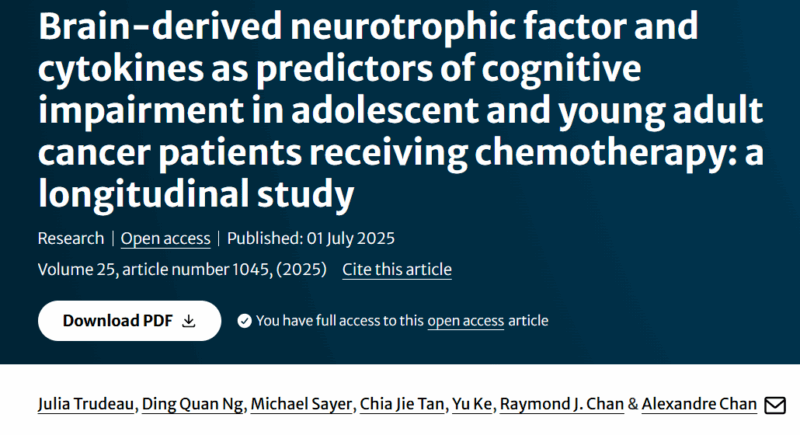 Julia Trudeau: BDNF and Inflammatory Cytokines as Predictors of Cognitive Impairment
