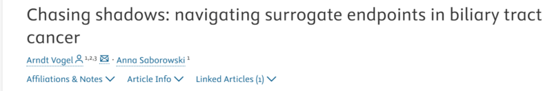 Arndt Vogel: Navigating Surrogate Endpoints in Biliary Tract Cancer