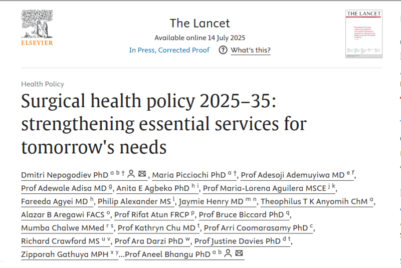 Aneel Bhangu: Surgical Health Policy 2025–35
