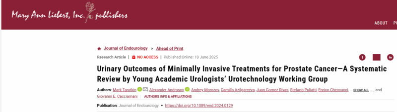 Juan Gómez Rivas: A Must-Read for Exploring Less Invasive Options in Prostate Cancer