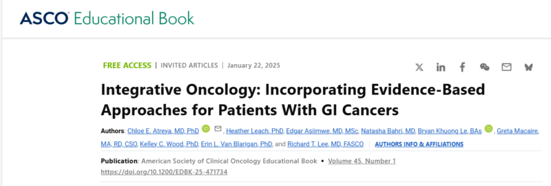 ASCO’s Integrative Oncology Guideline for GI Cancers is Free to Access! - Society for Integrative Oncology