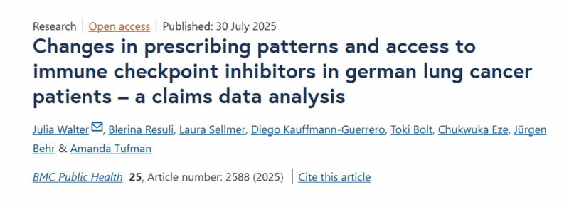 Blerina Resuli: New Insights on the Adoption of Immunotherapy in Lung Cancer Care in Germany