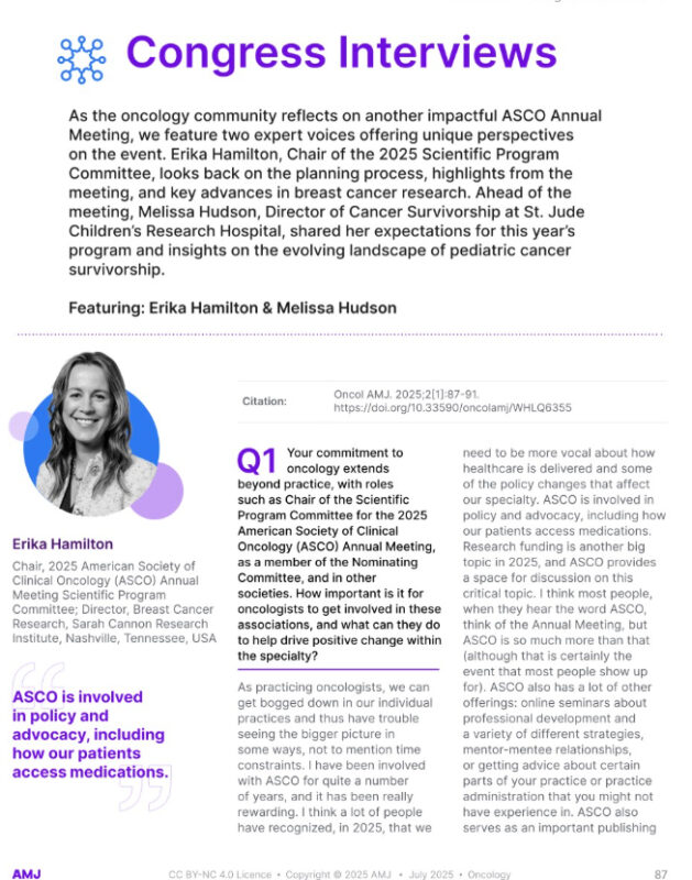 Erika Hamilton: Reflecting on My Role as Chair of The 2025 ASCO Scientific Program Committee
