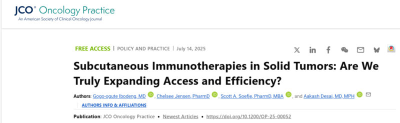 Aakash Desai: SC vs. IV in Immunotherapy - Are We Gaining Time but Losing Equity?