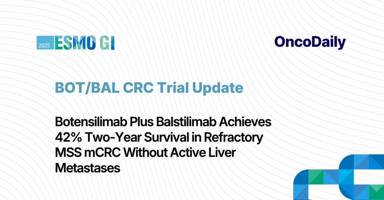 Botensilimab and Balstilimab Show Durable Survival in MSS Colorectal Cancer: ESMO GI 2025 Update
