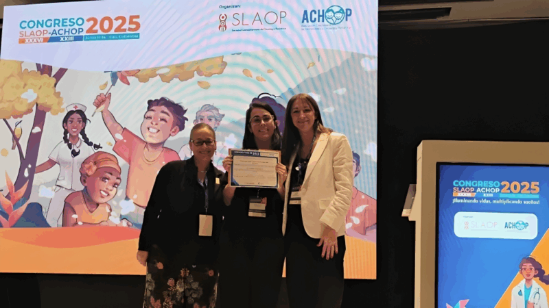 Maria do Céu Diniz Borborema Celebrates Winning the SLAOP Young Oncologist Award