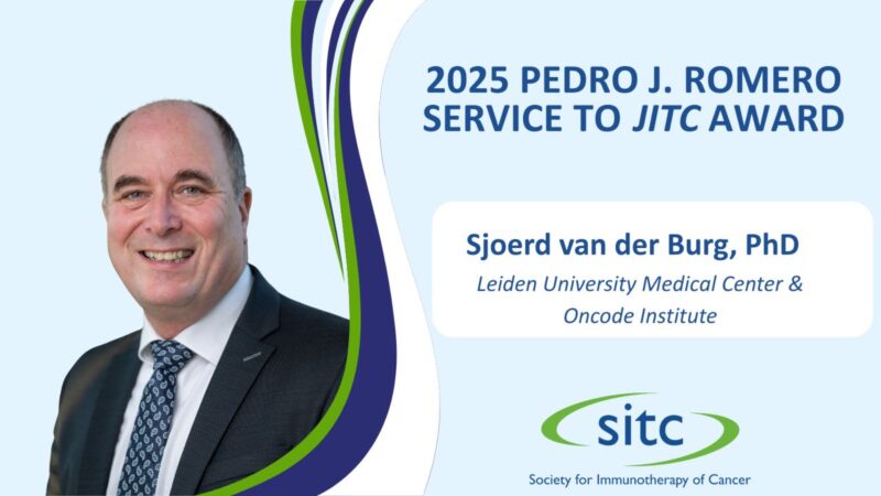Sjoerd van der Burg Receives the Pedro J. Romero Service to JITC Award - SITC