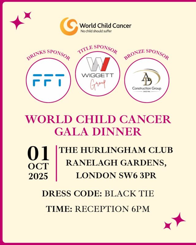 The Countdown Is On for Ambassadors' Annual Gala Dinner - World Child Cancer