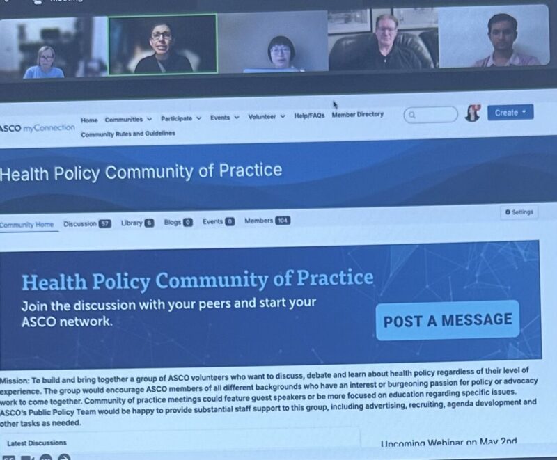 Jasmine Kamboj Congratulates New ASCO Community of Practice on Health Policy Subcommittee Leaders