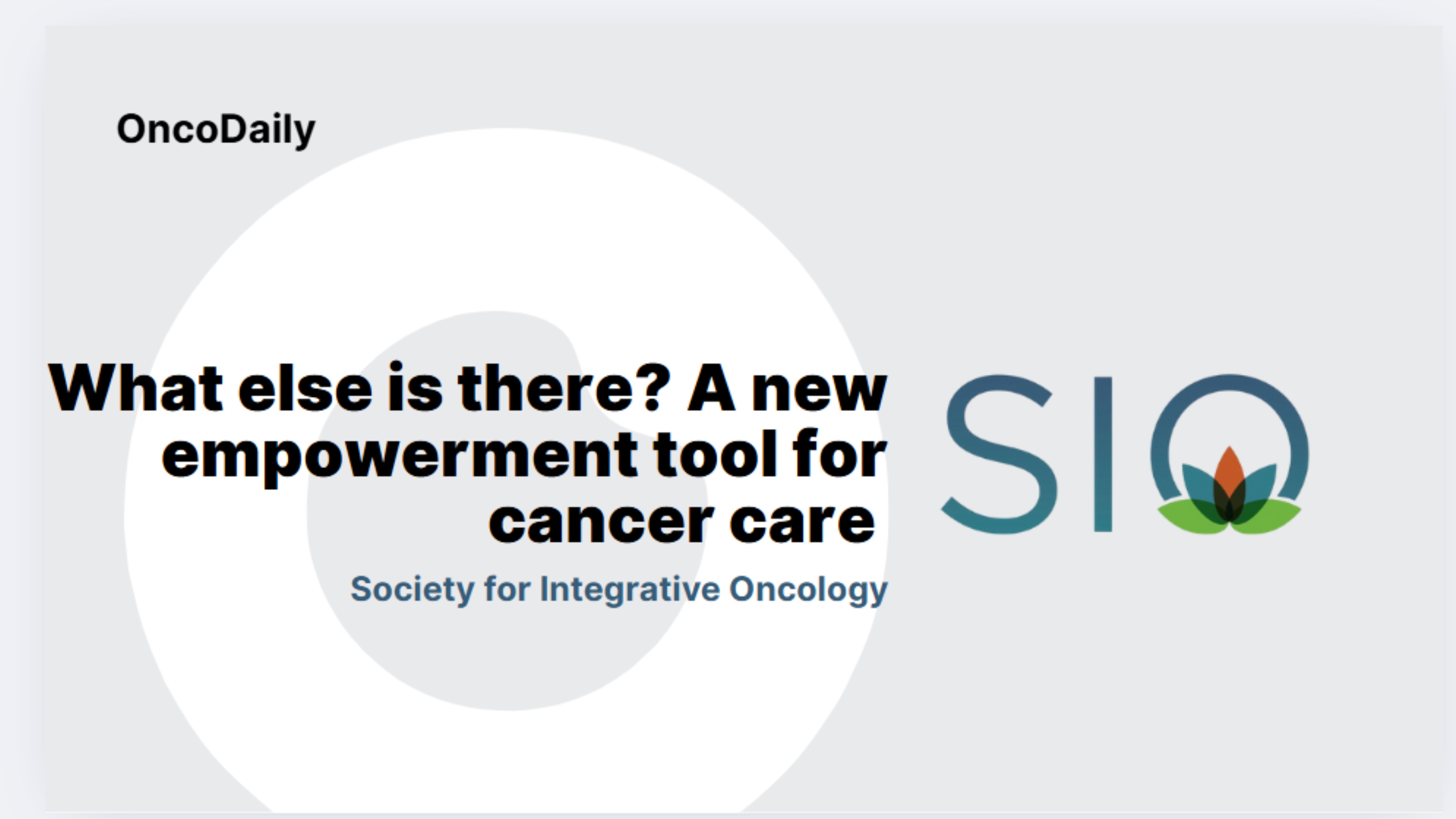 Society for Integrative Oncology