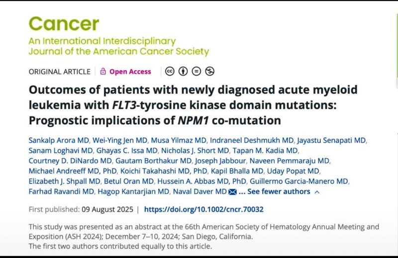 Naveen Pemmaraju: Prognostic Impact of NPM1 Co-Mutation in FLT3-Mutated AML