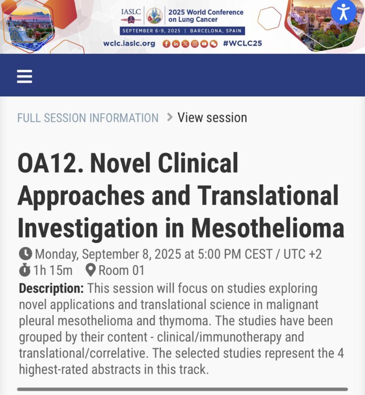 Patrick Forde: WCLC 2025 Full Program is Now Online!