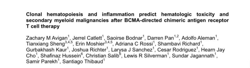 Al-Ola A Abdallah: Clonal Hematopoiesis and Inflammation in BCMA CAR-T Outcomes