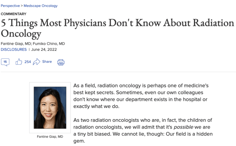 Fumiko Ladd Chino: What Makes Us Excited to Be in Radiation Oncology