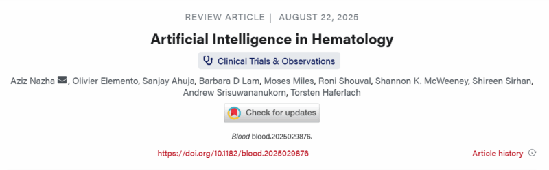 Olivier Elemento: AI in Hematology - A 2025 Snapshot from ASH
