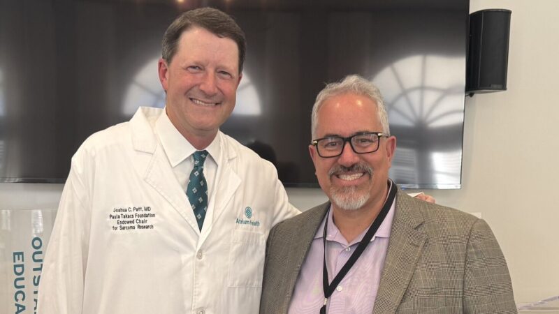 Ruben Mesa Congratulates Joshua Patt on Endowed Chair Appointment in Sarcoma Research