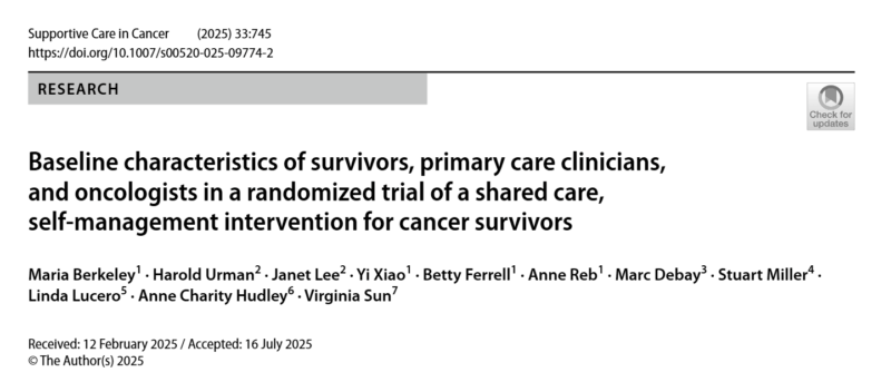 Anne Charity Hudley: Baseline Insights from a Shared Care, Self‑Management Trial for Cancer Survivors