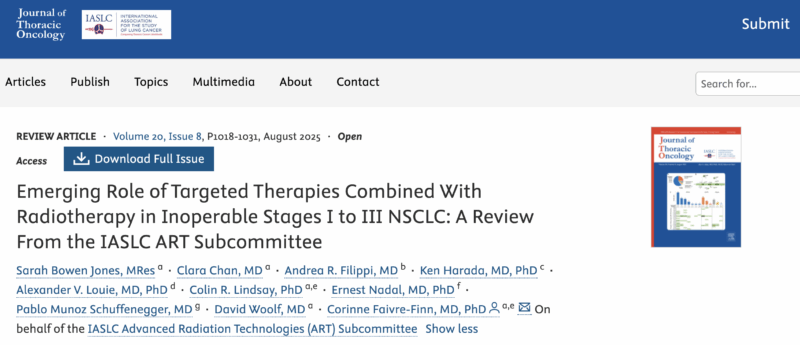 Fabio Ynoe de Moraes: Precision RT + Targeted Therapy in Inoperable Stage I–III NSCLC - The Next Frontier?