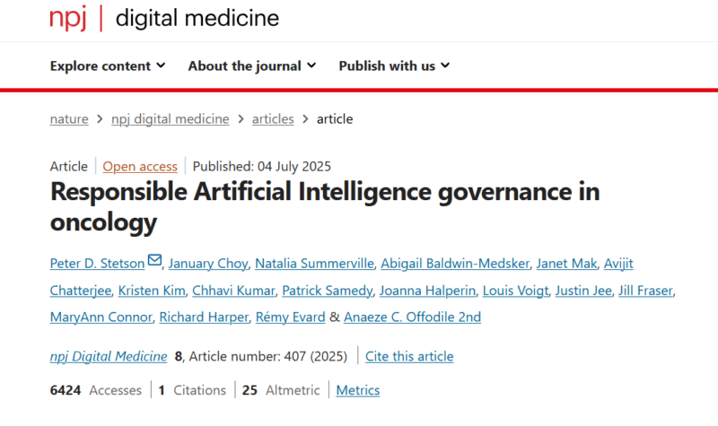 AI in Oncology
