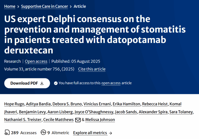 Erika Hamilton: Delphi Consensus on the Prevention and Treatment of Stomatitis with datoDXd