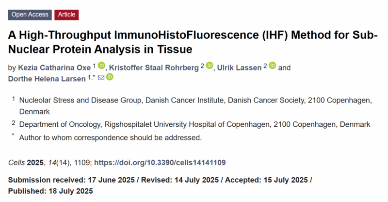 ImmunoHistoFluorescence Method for Sub-Nuclear Protein Analysis in Tissue - Danish Cancer Institute