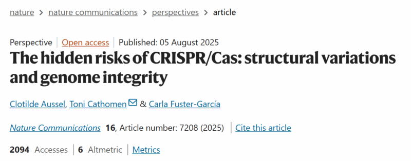 Wolfgang Miesbach: CRISPR’s Hidden Danger - Precision Enhancers May Cause Genomic Chaos