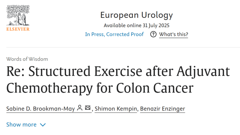 Sabine D. Brookman-May: Time to Treat Physical Activity as a Systemic Anticancer Therapy