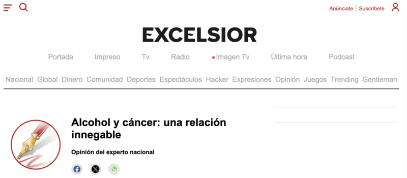 Kenji López-Cuevas: Alcohol and Cancer - An undeniable link