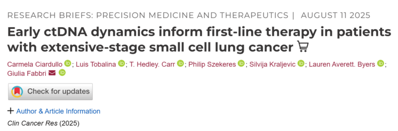 Stephen V Liu: Early ctDNA Dynamics in SCLC Show Prognostic Value in TAZMAN Trial