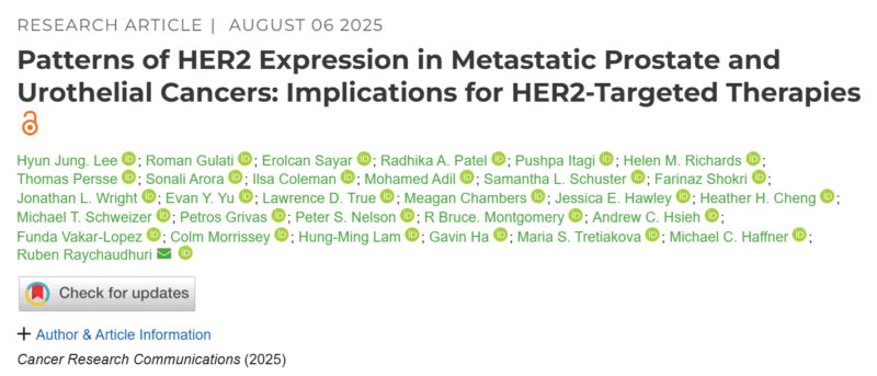 Patterns of HER2 Expression in Metastatic Prostate and Urothelial Cancers