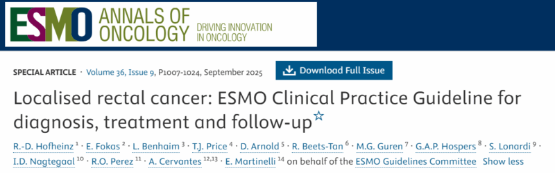 Mario Balsa: ESMO Guidelines for Localized Rectal Cancer Are Here