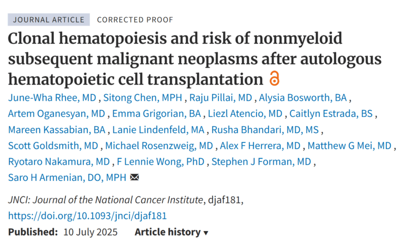 Artem Oganesyan: Clonal Hematopoiesis and HCT Survivors