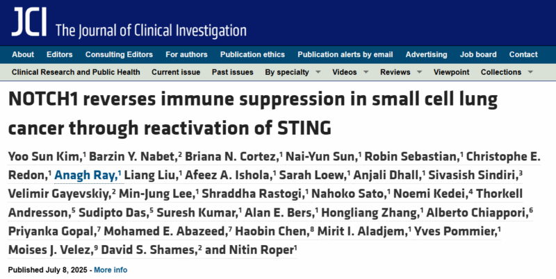 NOTCH1 Reactivates STING to Reverse Immune Suppression in SCLC - NCI Center for Cancer Research