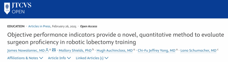Jeff Yang: The First Study to Use OPIs to Assess Surgical Movement in Lobectomy