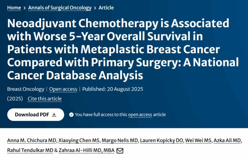 Kefah Mokbel Shares New Insights on Metaplastic Breast Cancer Survival